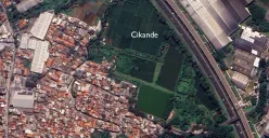 Citra satelit Kampung Cikandé, Kelurahan Utama, Kecamatan Cimahi Selatan, Kota Cimahi. (Sumber: Citra satelit: Google maps)
