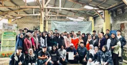 Mahasiswa Polman Bandung secara resmi mengukuhkan berdirinya komunitas pengolah limbah "BRICLIM" (Briket Untuk Iklim). (Sumber: Dokumentasi Penulis)