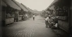 Ilustrasi suasana pasar di Ciparay zaman kolonial.