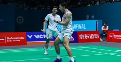 Fajar Alfian (depan) Muhammad Shohibul Fikri (belakang). (Sumber: Dok. PBSI)