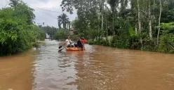 Kondisi banjir di Kab Dharmasraya, Sumatera Barat, Minggu (2/3). (Sumber: BPBD Kabupaten Dharmasraya)