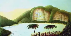 Lukisan Kawah Putih Franz Wilhelm Junghuhn. (Sumber: Wikimedia)