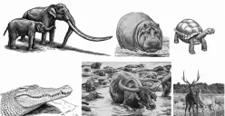 Fauna awal yang menjelajah Brebes sejak 2,4 juta tahun yang lalu. (Sumber: Istimewa)