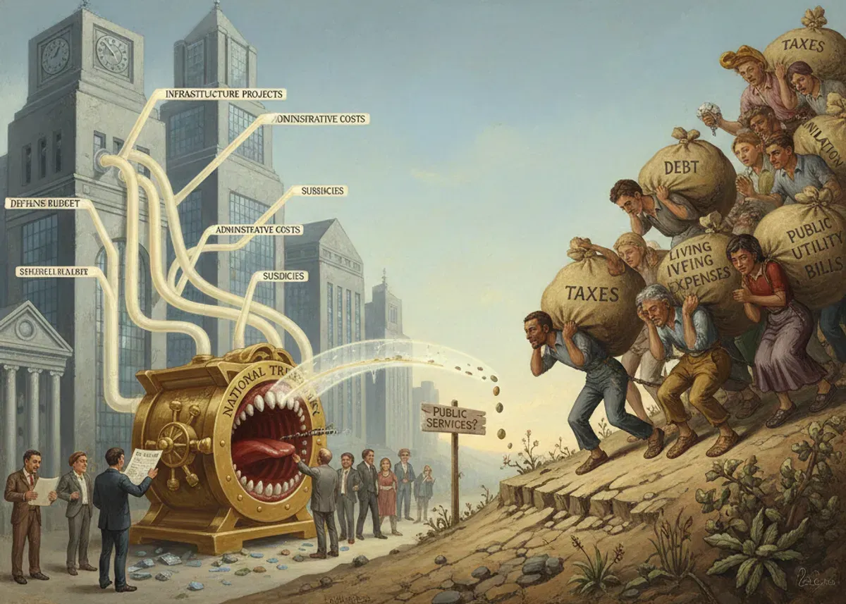 Ilustrasi kebutuhan negara vs beban rakyat. (Sumber: gemini.ai)