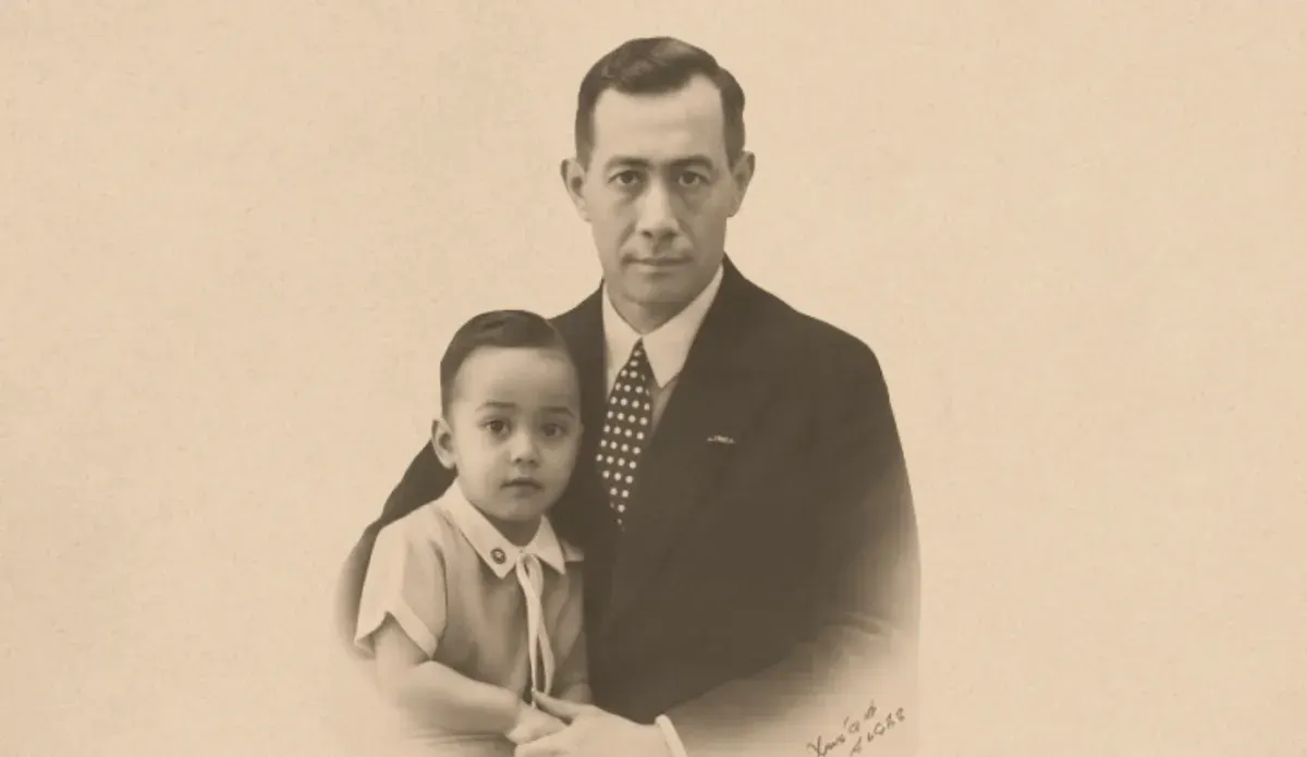 Dominique Roderick 'Dodo' Berretty dan Dominique Willem Berretty, anak dan ayah pemilik Vila Isola Bandung. (Sumber: De Kourier)