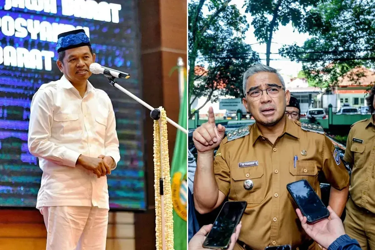 Gubernur Jawa Barat Dedi Mulyadi dan Wali Kota Bandung Muhammad Farhan. (Sumber: Humas Pemrov Jabar dan Kota Bandung)