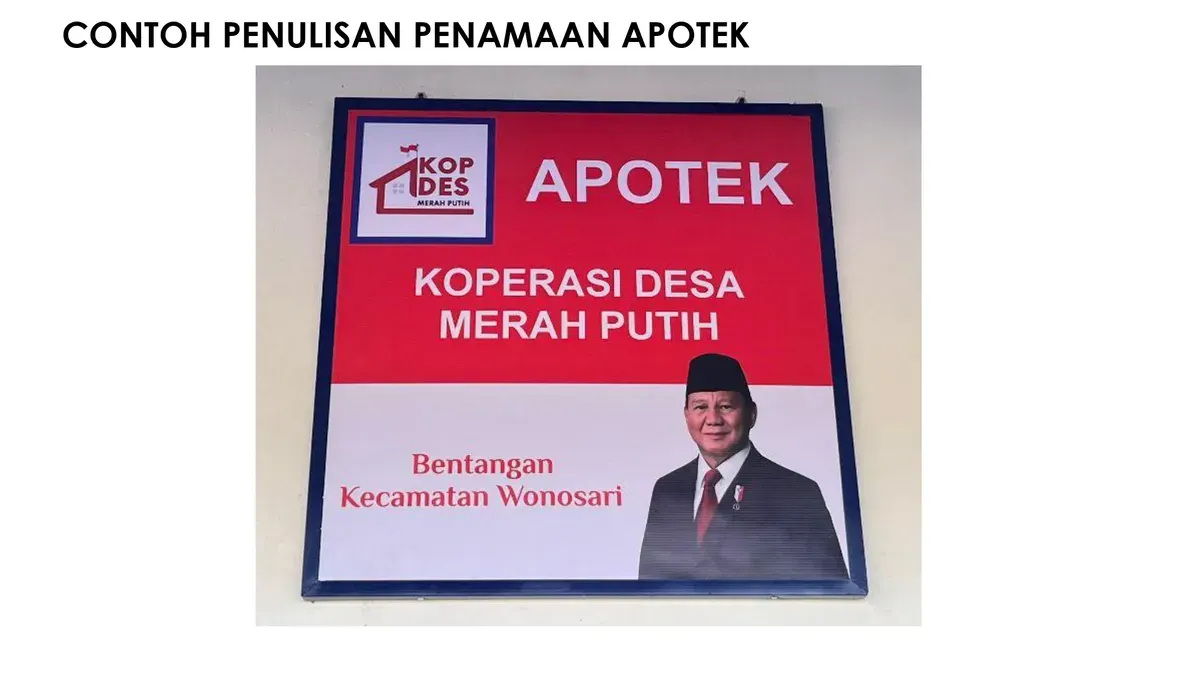 Contoh Penulisan Penamaan Apotek Desa (Sumber: Kemenkes)