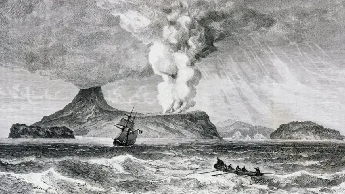 Erupsi Gunung Krakatau 1883. (Sumber: Dea Picture Library)