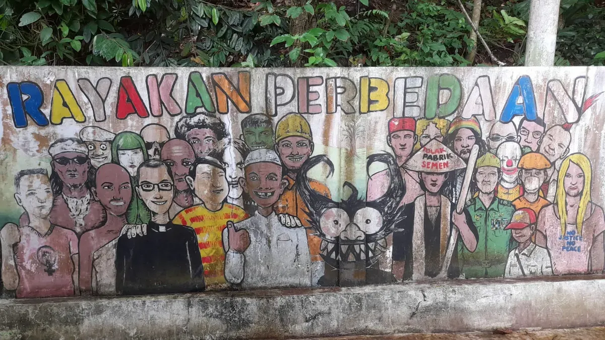 Lukisan Tembok di Joglo Keadilan, YSK, Bogor (Sumber: Dokumentasi Pribadi | Foto: Arfi Pandu Dinata)