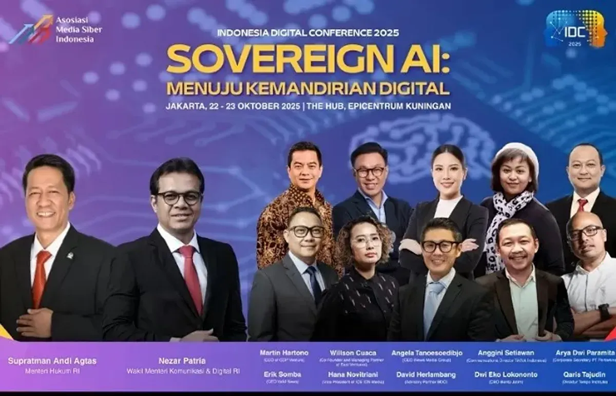 Asosiasi Media Siber Indonesia (AMSI) kembali menyelenggarakan ajang tahunan Indonesia Digital Conference (IDC) 2025 di The Hub Epicentrum, Jakarta Selatan. (Sumber: AMSI)