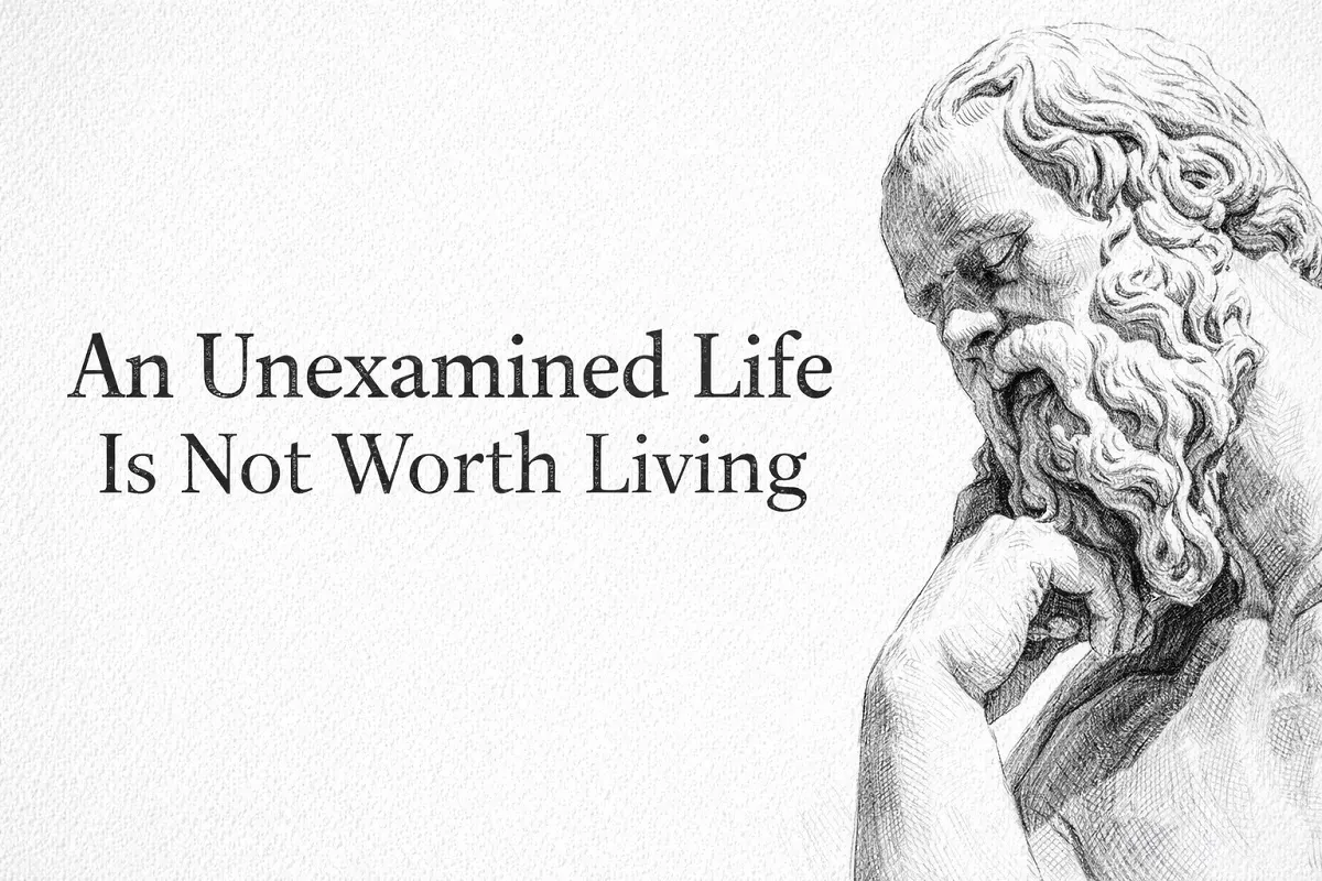 Dalam diam dan renungannya, Socrates mengingatkan: hidup tanpa refleksi hanyalah perjalanan tanpa makna. (Sumber: Istimewa)