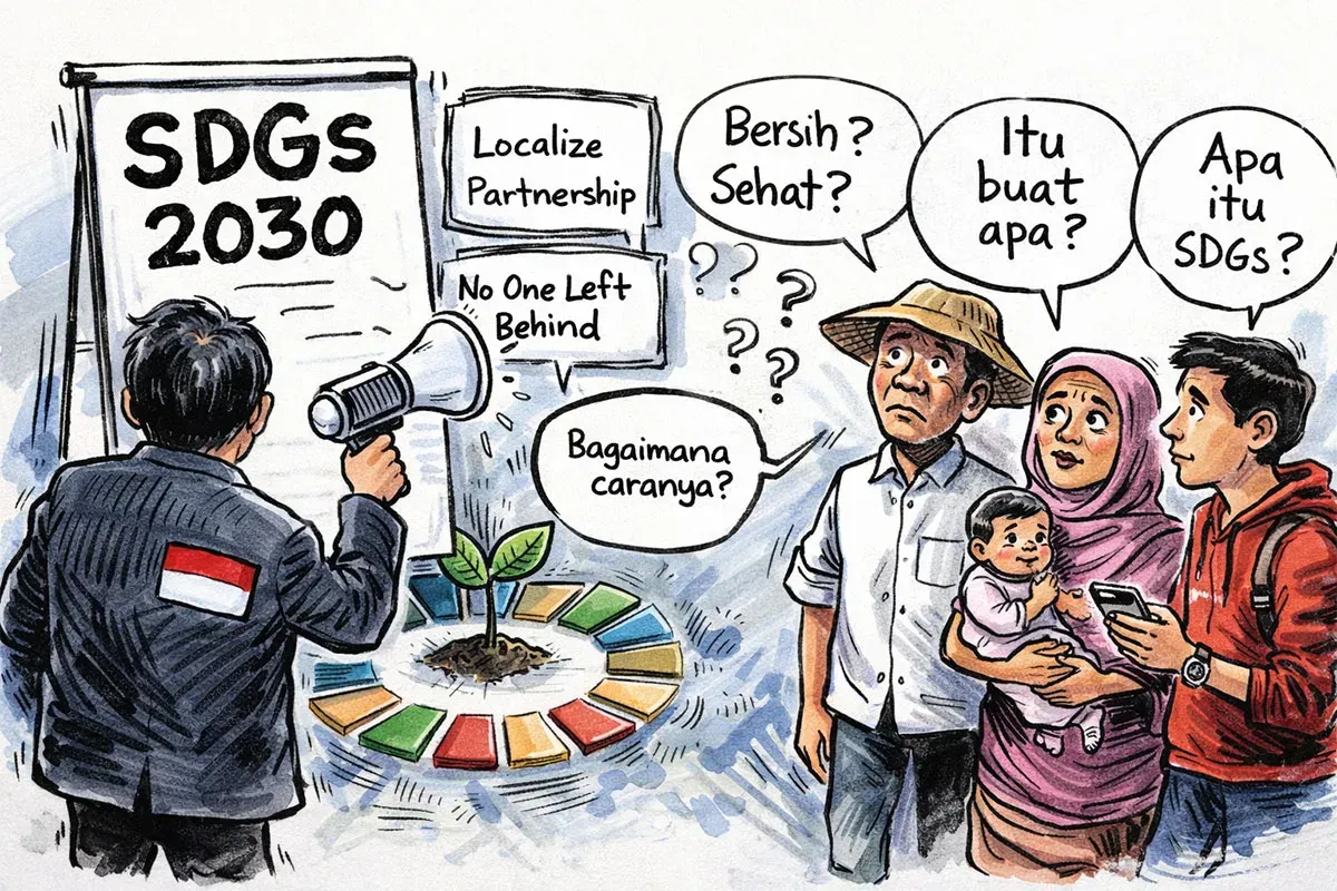SDGs adalah milik kita semua; dan komunikasi adalah kunci untuk membuka partisipasi kolektif. (Sumber: Ayobandung.id)