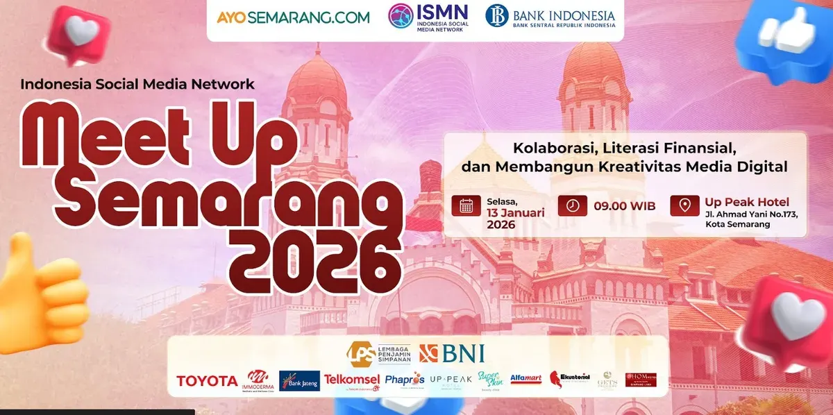 Indonesia Social Media Network (ISMN) Meet Up 2026 di Semarang digelar Selasa, 13 Januari 2026.
