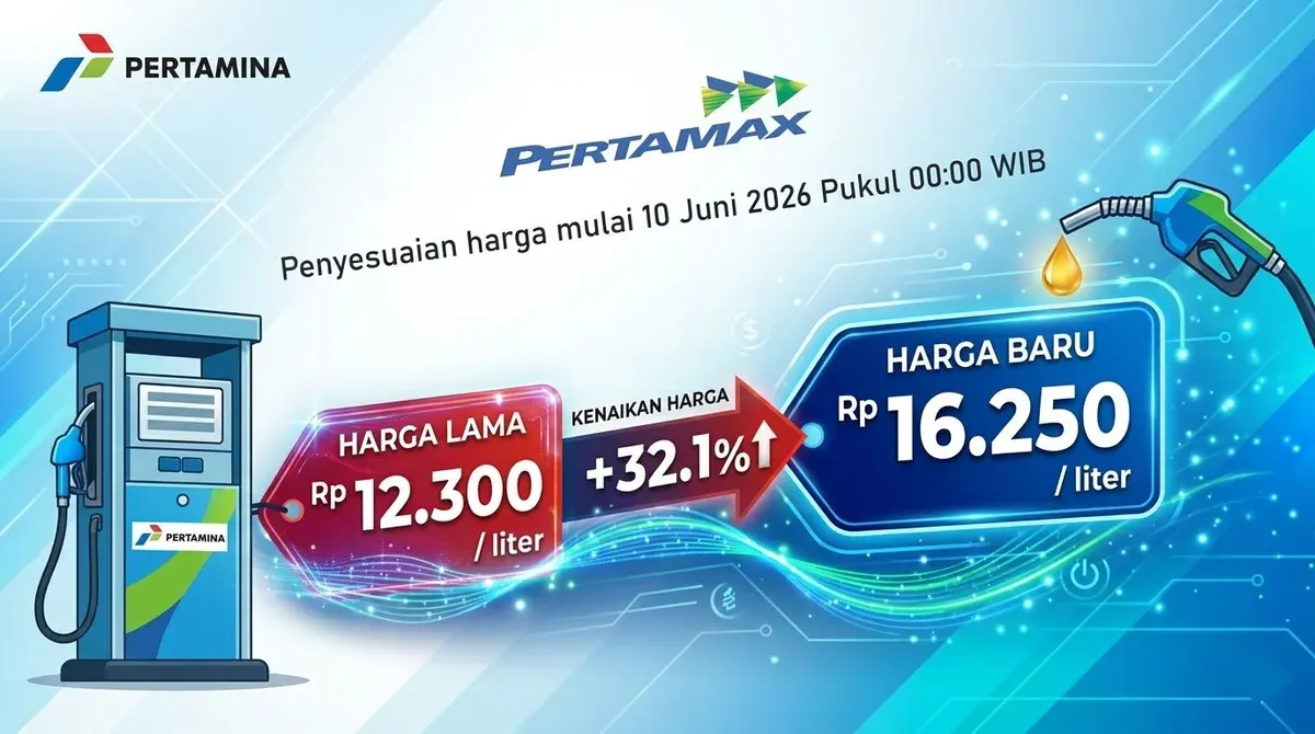Kenaikan harga BBM non-subsidi Pertamina jenis Pertamax (RON 92) per 10 Juni 2026. (Sumber: Dok. Penulis)
