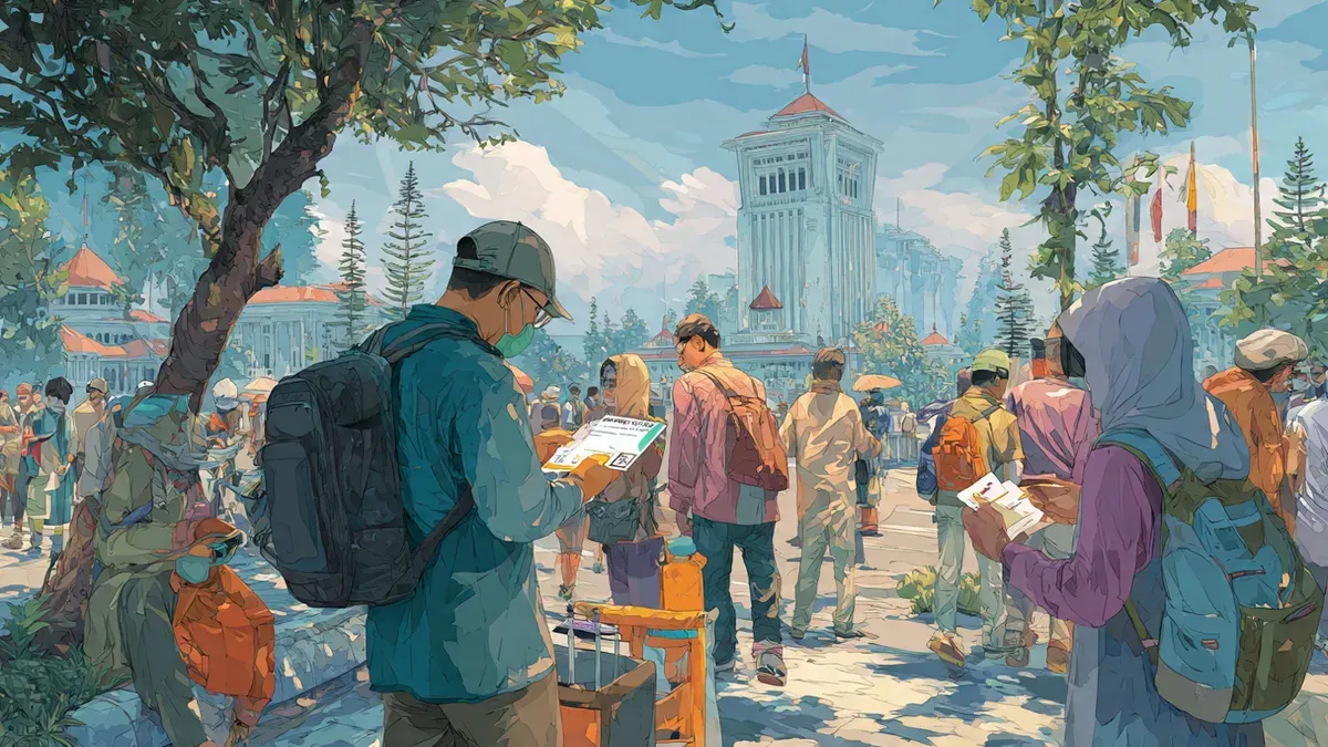 Ilustrasi rawan modus penipuan di ruang publik di Kota Bandung (Sumber: AI)