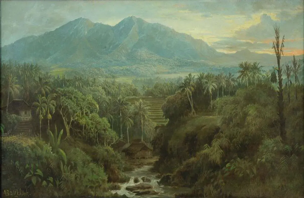 Lukisan pemandangan Priangan Abdullah Suriosubroto. (Sumber: Tropenmuseum)