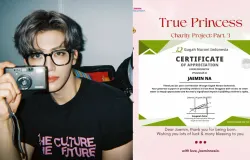 Foto Jaemin NCT Dream dan sertifikat donasi ke Yayasan Gugah Nurani Indonesia (Sumber: x.com/@najaeminnesia)