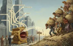 Ilustrasi kebutuhan negara vs beban rakyat. (Sumber: gemini.ai)