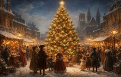 Ilustrasi Pohon Cemara saat Natal.