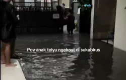 Cuplikan video TikTok salah seorang Mahasiswa Telkom University yang tinggal di kawasan Sukabirus. (Sumber: TikTok)