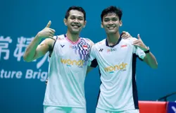 Muhammad Shohibul Fikri (kiri) dan Fajar Alfian. (Sumber: Dok. PBSI)