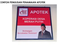 Contoh Penulisan Penamaan Apotek Desa (Sumber: Kemenkes)