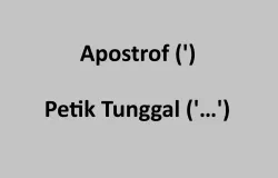 Meski bentuknya serupa, apostrof dan petik tunggal beda fungsinya. (Sumber: Ayobandung.id)