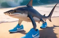 Salah satu karakter anomali brainrot, Tralalero tralala. (Sumber: Istimewa)