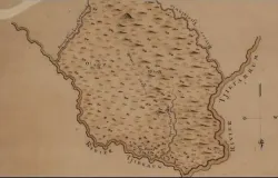 Salinan peta pada 1790 oleh Midderhof yang menggambarkan daerah gudang penyimpanan kopi dari Bandung dan Batulayang. (Sumber: sejarah-nusantara.anri.go.id)