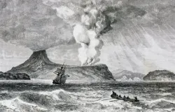 Erupsi Gunung Krakatau 1883. (Sumber: Dea Picture Library)