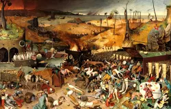 Lukisan The Triumph of Death dari Pieter Bruegel (1562) yang terinspirasi dari Black Death. (Sumber: Wikipedia)