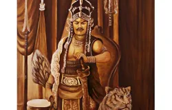 Sri Baduga Maharaja, nama resmi Prabu Siliwangi yang bertakhta di Pakuan Pajajaran pada abad ke-15. (Sumber: Wikimedia Commons | Foto: Lukisan karya Ridho dari Desa Sancang, Cibalong, Garut.)