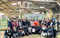 Mahasiswa Polman Bandung secara resmi mengukuhkan berdirinya komunitas pengolah limbah "BRICLIM" (Briket Untuk Iklim). (Sumber: Dokumentasi Penulis)