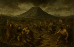 Ilustrasi gempa besar akibat Sesar Lembang di Bandung di abad ke-15.