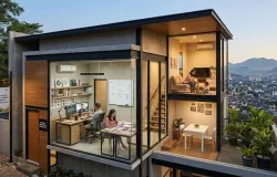 Ilustrasi tipe rumah SOHO idaman warga Bandung (Sumber: dikreasi dengan Gemini | Foto: Sri Maryati)