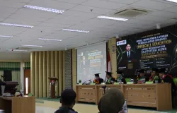 Luthfi Audia Pribadi dalam ujian promosi doktor di UPI, 13 Agustus 2026.