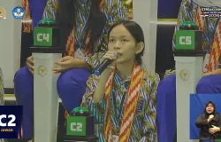 Potret Josepha Alexandra saat mengikuti Lomba Cerdas Cermat (LCC) 4 Pilar MPR RI tingkat Kalimantan Barat. (Sumber: YouTube | Foto: @MPRRIOfficial)