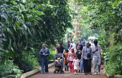 Warga memanfaatkan hari libur dengan mengunjungi Kebun Binatang Bandung (KBB). (Sumber: ayobandung.id | Foto: Irfan Al Faritsi)