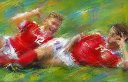 Selebrasi khas Brian Laudrup di Piala Dunia 1998. (Sumber: Istimewa)