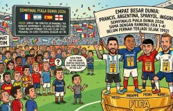 Ilustrasi semifinalis Piala Dunia 2026. (Sumber: Arsip pribadi | Foto: AI Gemini)