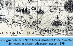 Bandar Dermayu, tertulis dalam peta abad ke-16. Peta ini merupakan potongan dari Nova tabula insularum Javae, Sumatrae, Borneonis et aliarum Malaccam usque, 1598. (Sumber: Istimewa)