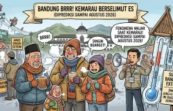 Ilustrasi suhu dingin di Kota Bandung. (Sumber: Arsip pribadi | Foto: AI Gemini)