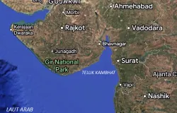 Muara Sungai Mahi di Teluk Kambhat, Laut Arab. (Sumber: Istimewa)