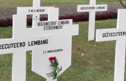 Nisan para korban kekejaman Jepang (dari Kamp Lembang) yang berlokasi di Ereveld Ancol, Jakarta. (Foto: Anggara)