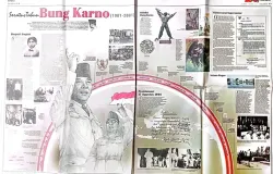 Bung Karno dan kelahiran Pancasila. (Sumber: Harian Umum Kompas edisi 1 Juni 2001. | Foto: koleksi Kin Sanubary)