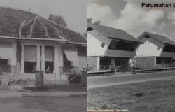 Rumah dengan atap mansard dari tahun 1941 dan Komplek Perumahan Bataafsche Petroleum Maatschappij (BPM). (Sumber: Buku Adolf Heuken dan Koleksi Perpustakaan Universitas Leiden (KITLV))