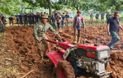Bimtek Ketahanan Pangan dan Peningkatan Kemampuan Batalyon Infanteri Teritorial Pembangunan (Yonif TP). (Foto: dok Puspen TNI)