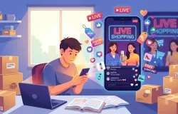 ilustrasi live shopping. (Sumber: gemini)