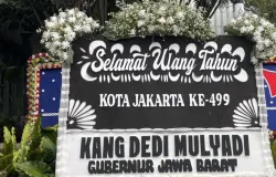 Karangan bunga KDM untuk HUT Jakarta (Sumber: tangkapan layar)