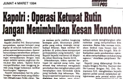 Operasi Ketupat menjelang arus mudik Lebaran tahun 1994. (Sumber: Dokumentasi Penulis)